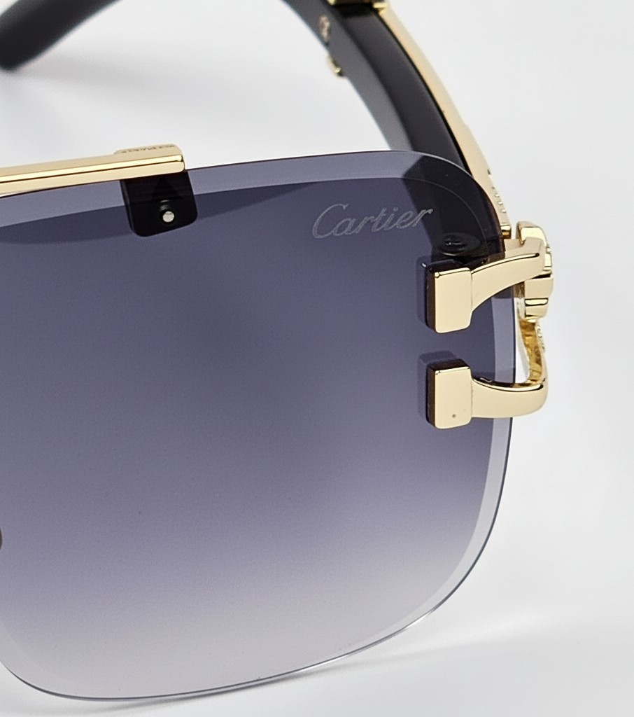 Vintage Luxury Panther TikTok Trendy Rimless Sunglasses for Men