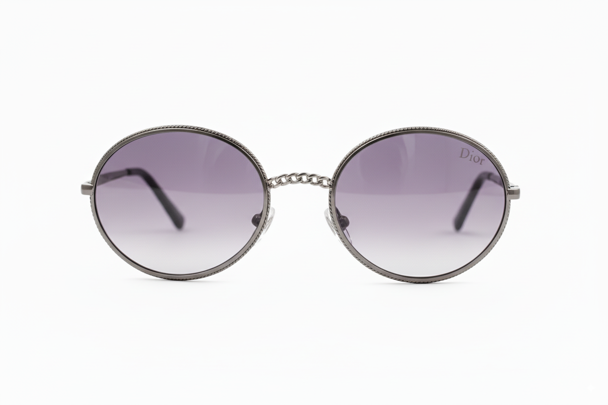 Rhinestone Embellished Round Sunglasses for Women