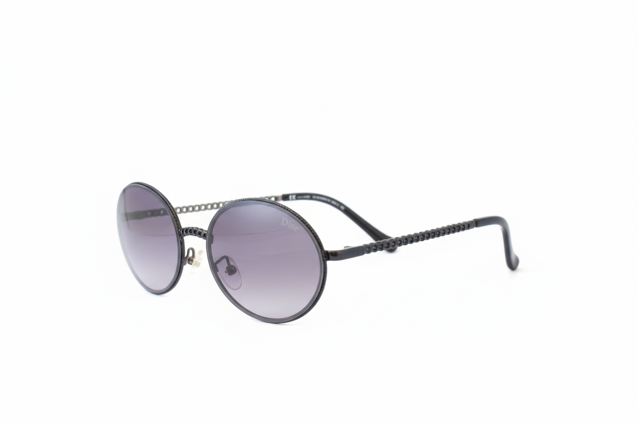 Rhinestone Embellished Round Sunglasses for Women