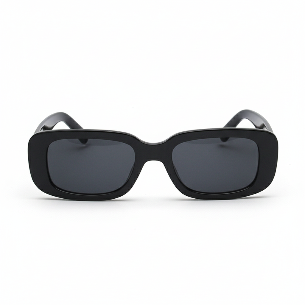 Retro Rectangular Sunglasses | Black 90s Y2K Style Eyewear