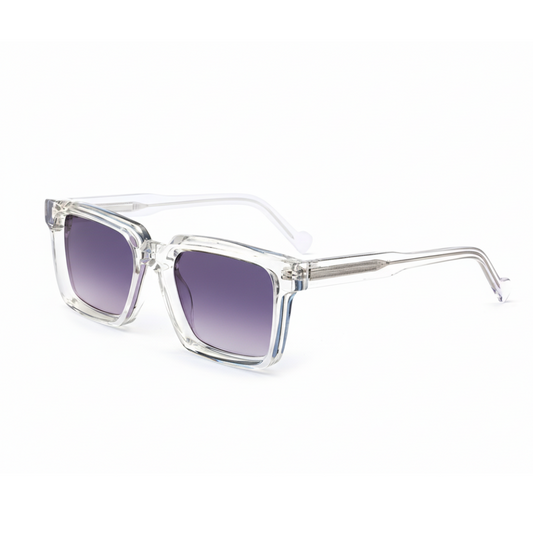 KREWE St. Louis Sunglasses in Crystal | Blue Lens Acetate Frames