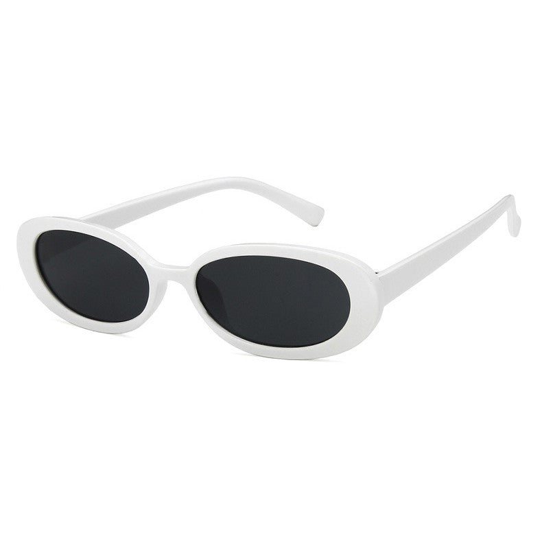 White Oval Retro Sunglasses | 90s Style Clout Goggles