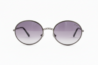 Rhinestone Embellished Round Sunglasses for Women