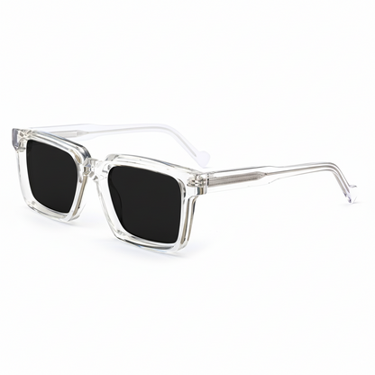 KREWE St. Louis Sunglasses in Crystal | Blue Lens Acetate Frames