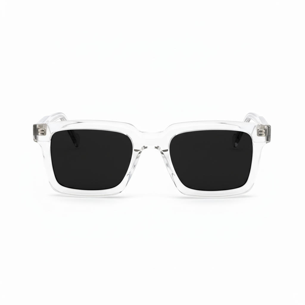KREWE St. Louis Sunglasses in Crystal | Blue Lens Acetate Frames