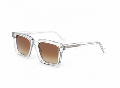 KREWE St. Louis Sunglasses in Crystal | Blue Lens Acetate Frames