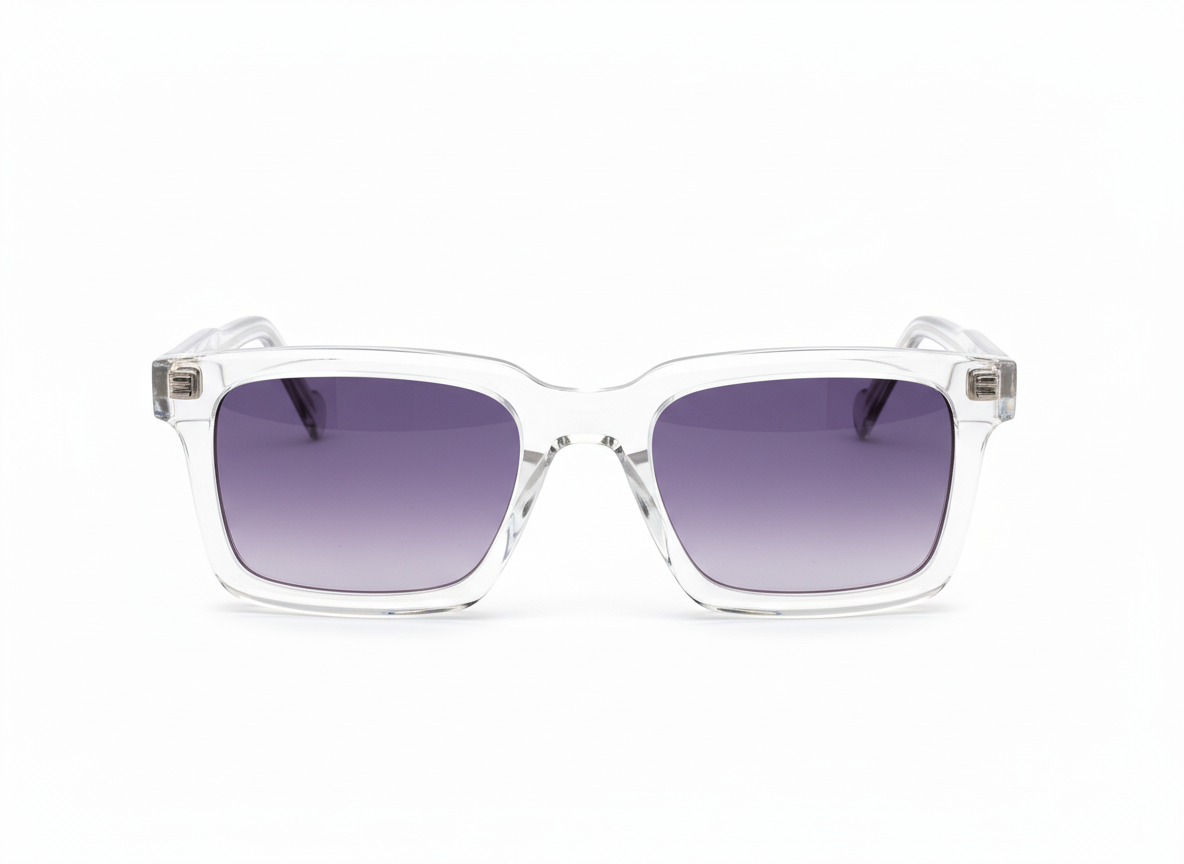 KREWE St. Louis Sunglasses in Crystal | Blue Lens Acetate Frames
