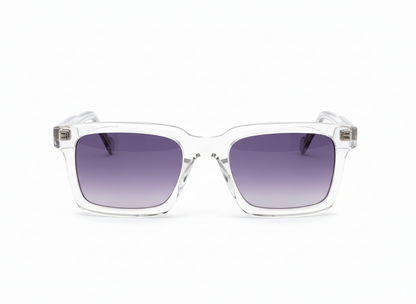 KREWE St. Louis Sunglasses in Crystal | Blue Lens Acetate Frames