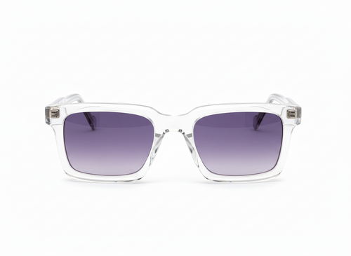 KREWE St. Louis Sunglasses in Crystal | Blue Lens Acetate Frames