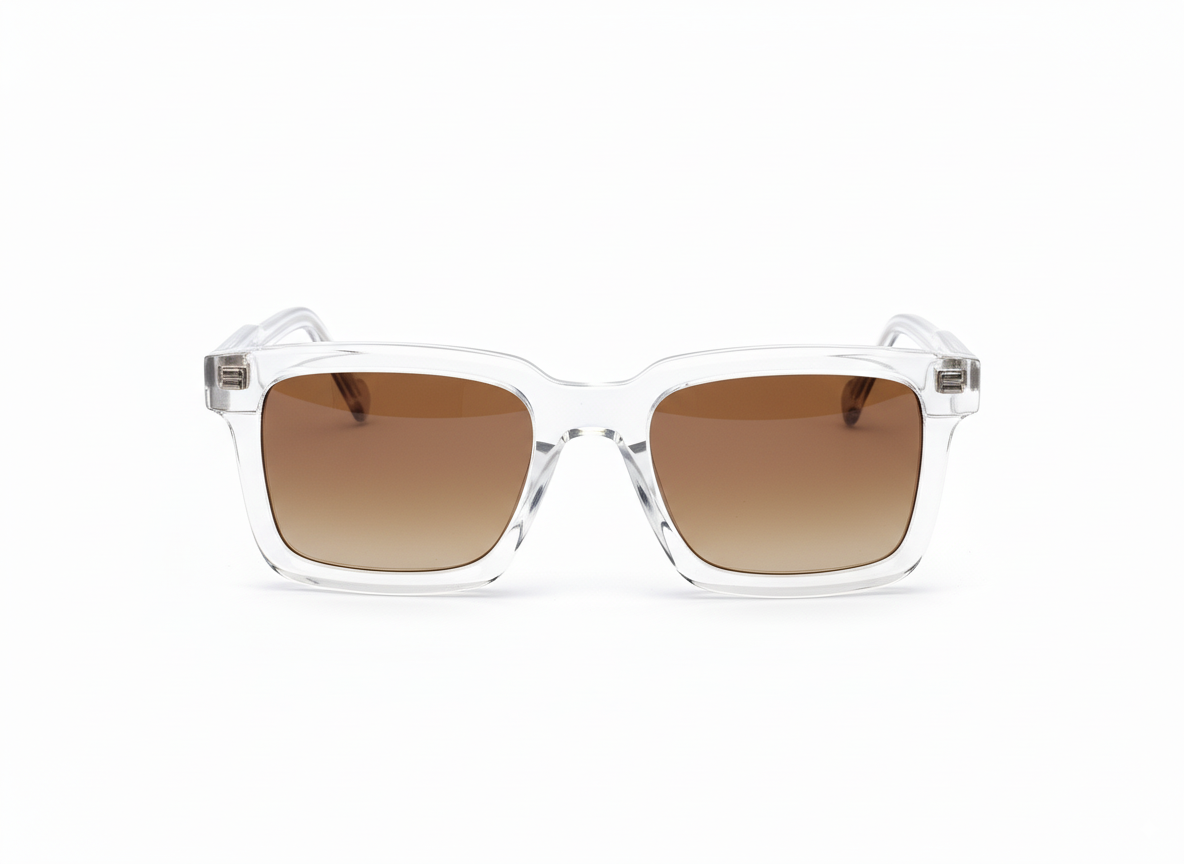 KREWE St. Louis Sunglasses in Crystal | Blue Lens Acetate Frames