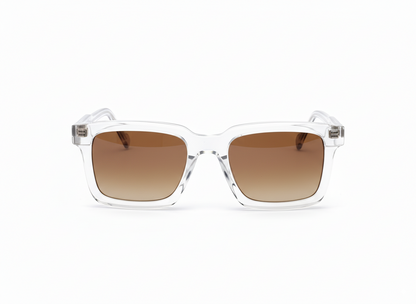 KREWE St. Louis Sunglasses in Crystal | Blue Lens Acetate Frames