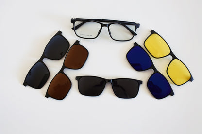 5-in-1 Magnetic Clip-On Sunglasses Set | BAAZ SUNGLASSES