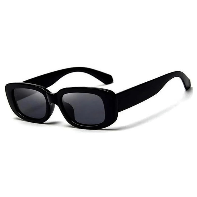 Retro Rectangular Sunglasses | Black 90s Y2K Style Eyewear