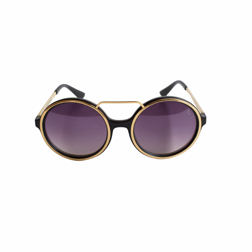 Steampunk Inspired Round Sunglasses with a Double Brow Bar.