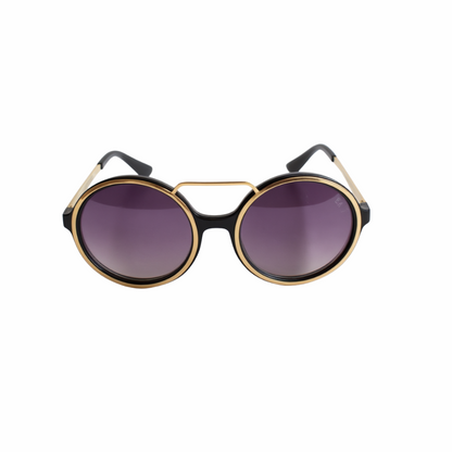 Steampunk Inspired Round Sunglasses with a Double Brow Bar.