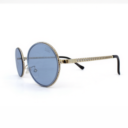 Rhinestone Embellished Round Sunglasses for Women