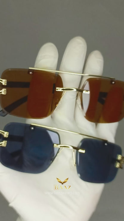 Vintage Luxury Panther TikTok Trendy Rimless Sunglasses for Men